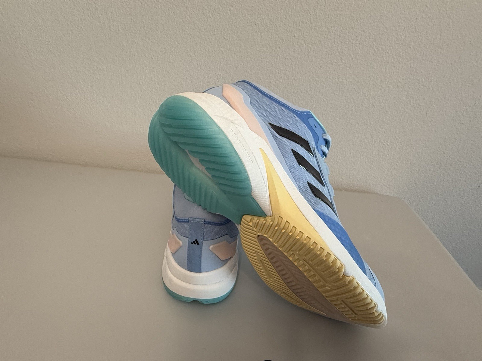 adidas Crazyflight 6 Mid Top Lace-Up Athletic Sneaker Blue/Black/Yellow