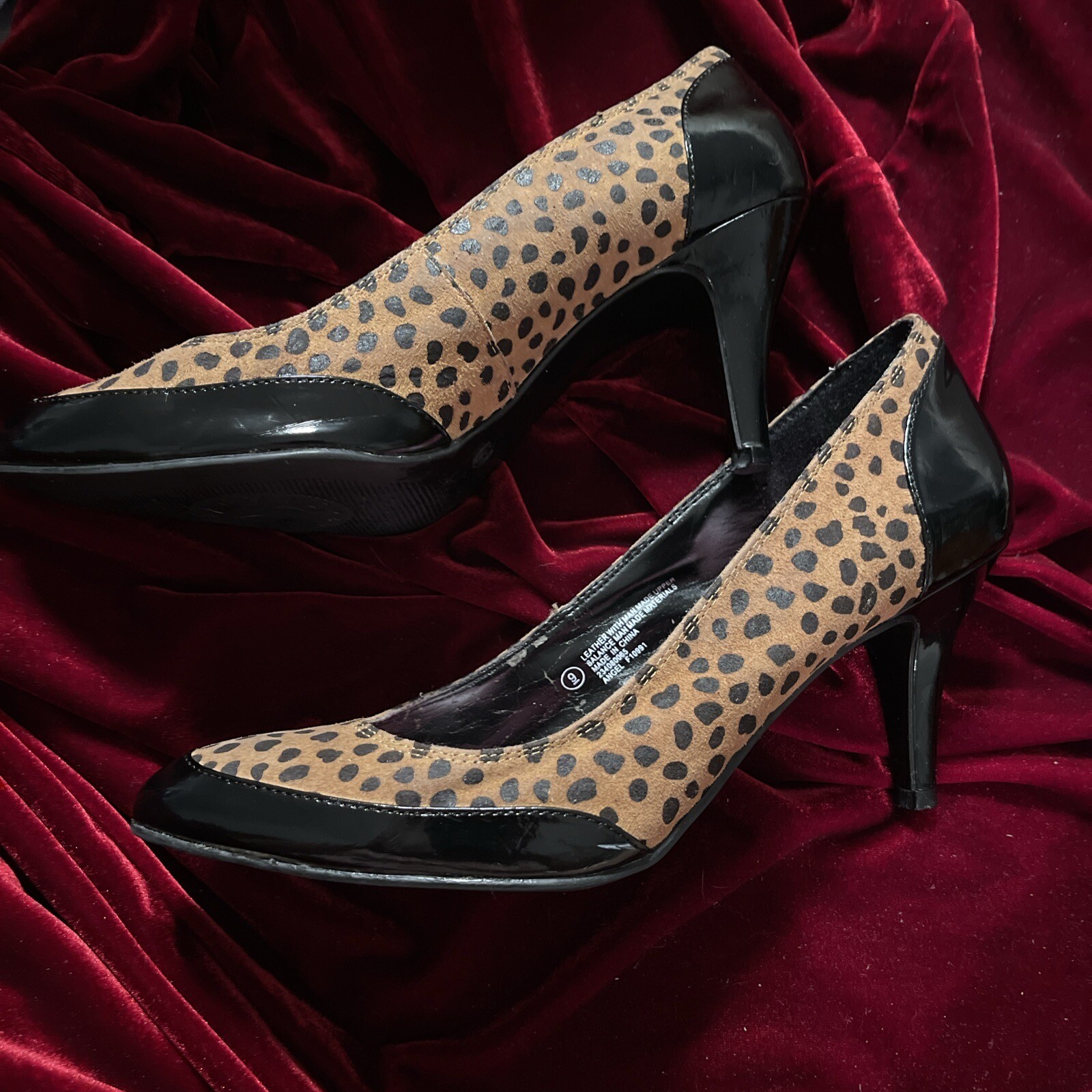 ISAAC MIZRAHI FOR TARGET WOMEN LEOPARD PRINT HEELED SHOES SIZE 9