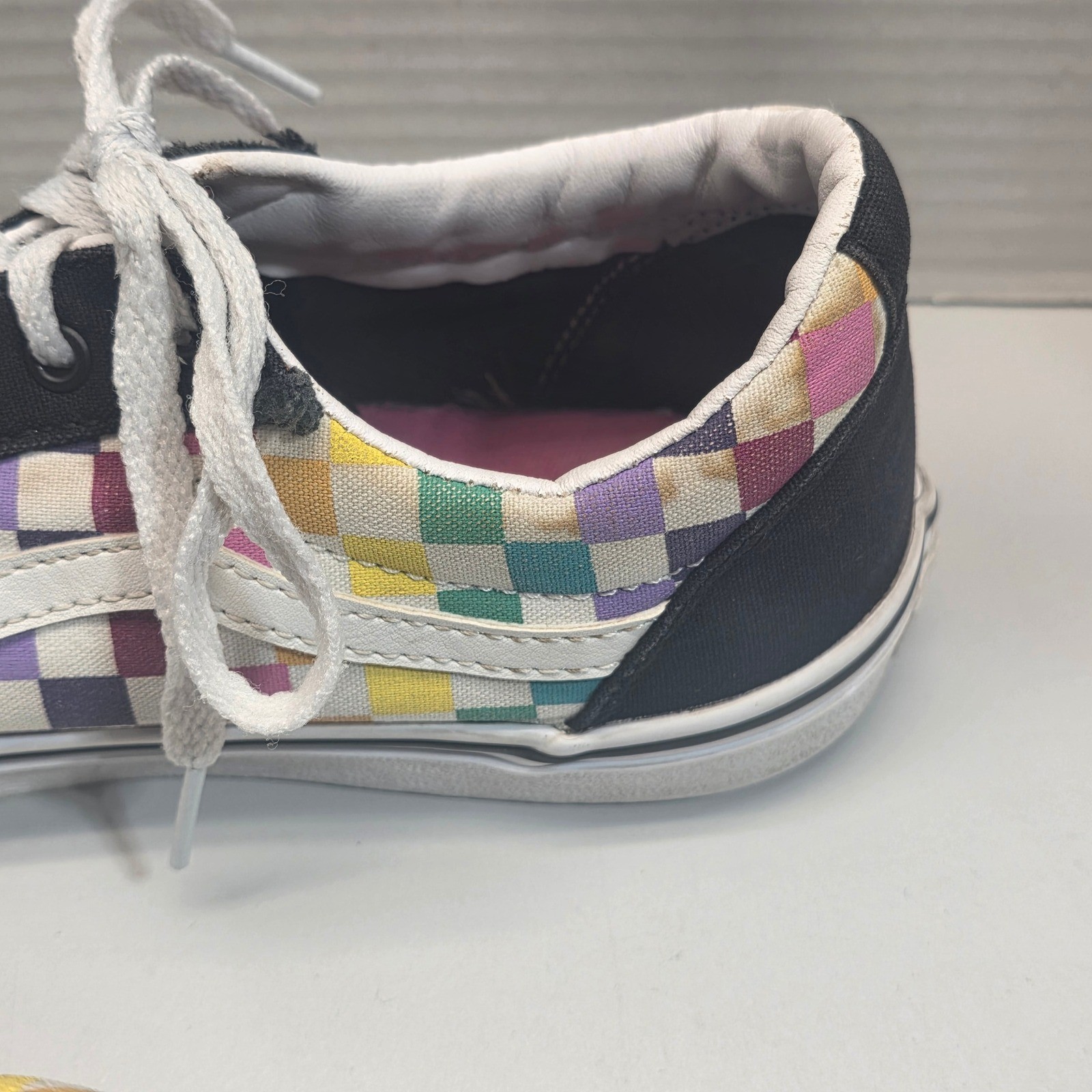 Vans Old Skool Rainbow Checkerboard Black Sneakers Skate US Missy 6.0 500714