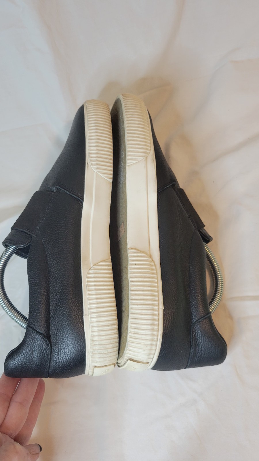 Vince Black Leather Kirkland Slip On Fashion Sneakers Womens Size US 9.5M