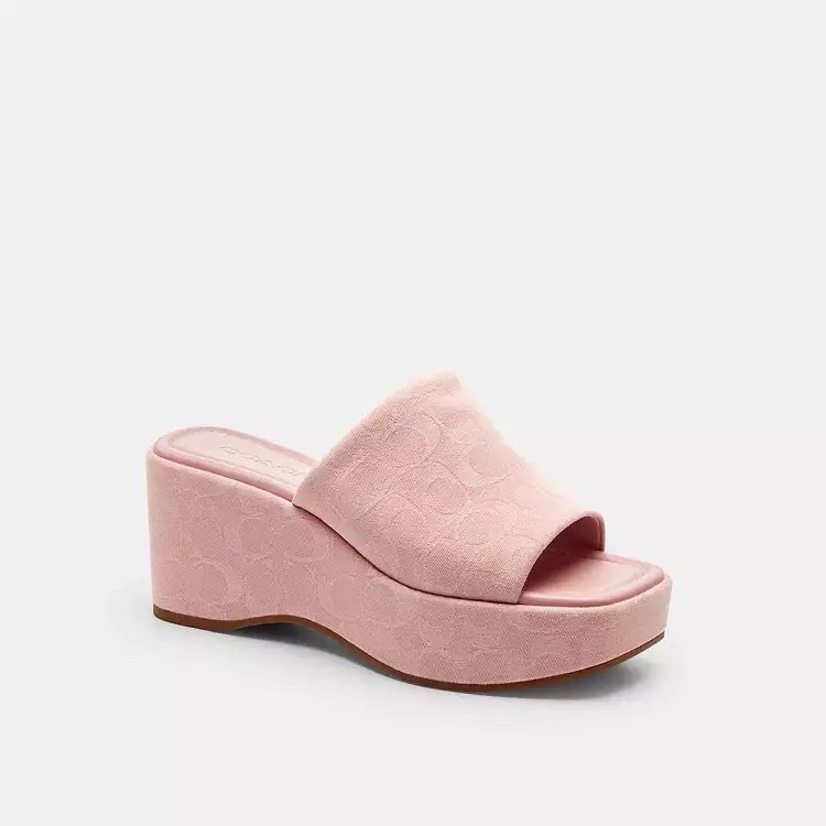 NEW COACH Women Phoebe Platform Sandal Signature Denim CDG81 Ballerina