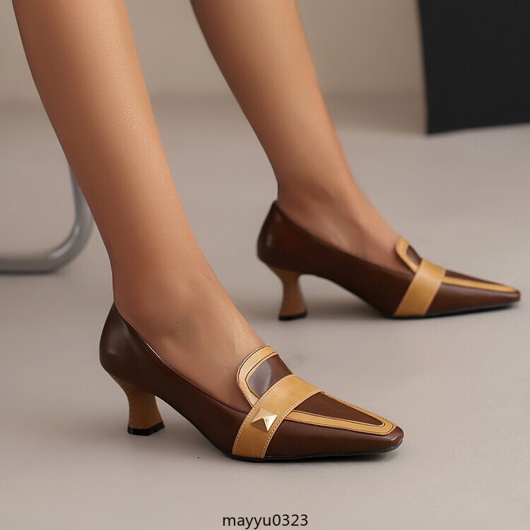Womens Mid Block Kitten Heel Pointed Toe Slip on Party Pumps Shoes 48/49/50