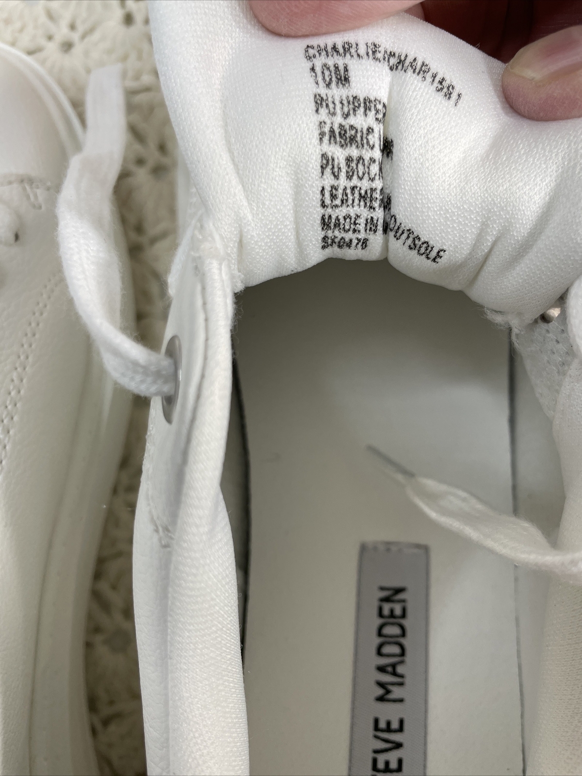 Steve Madden Womens Charlie White Fashion Sneakers 10 Medium B M NEW