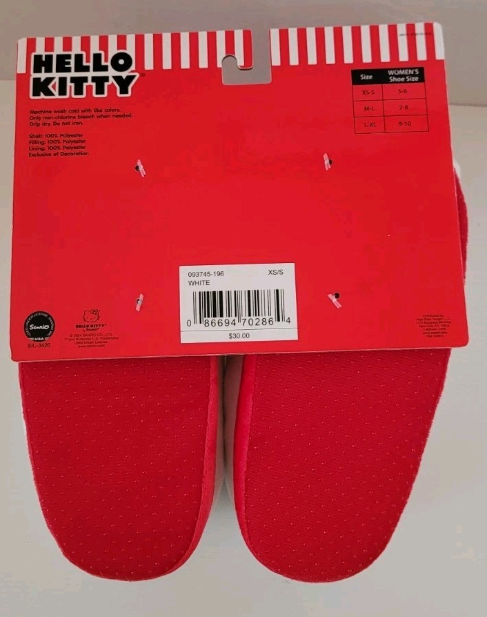 NEW Hello Kitty Plush House Shoe Slippers XS-S Size 5-6 NEW – FREE SHIPPING