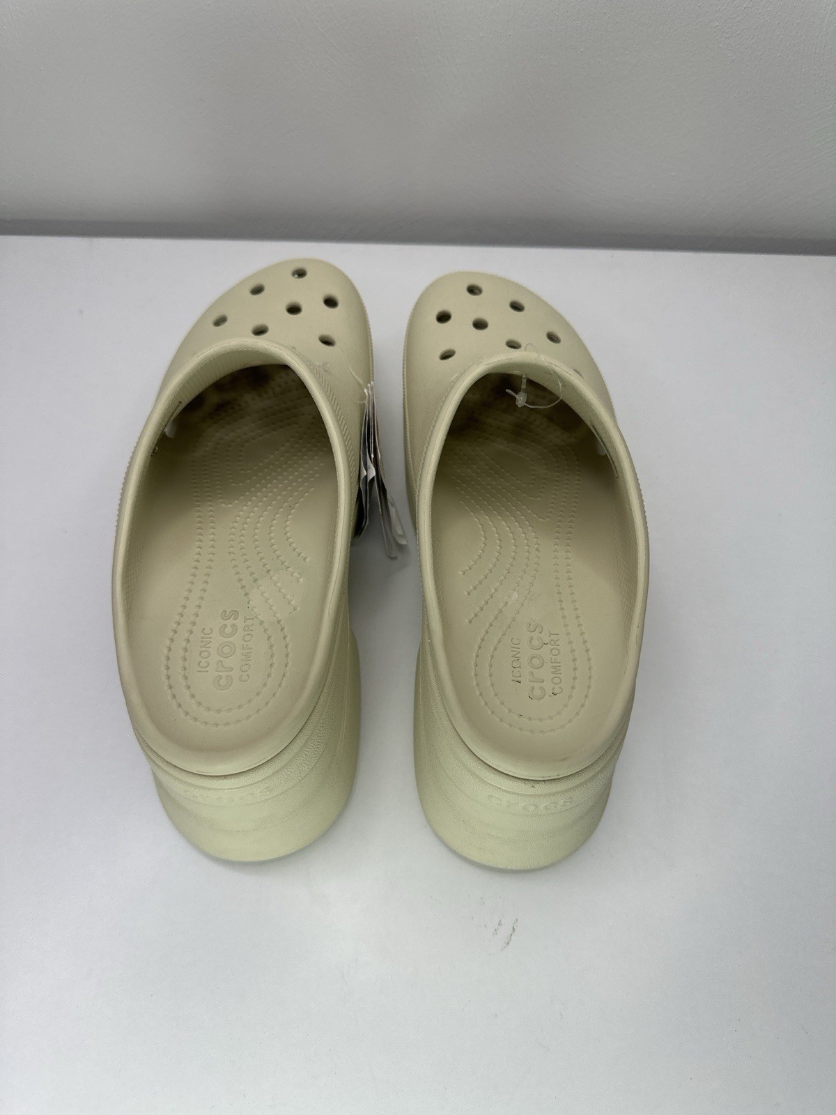 NWT Crocs Siren Clog Platform Heel Bone Beige Women Size US 12 Slip On