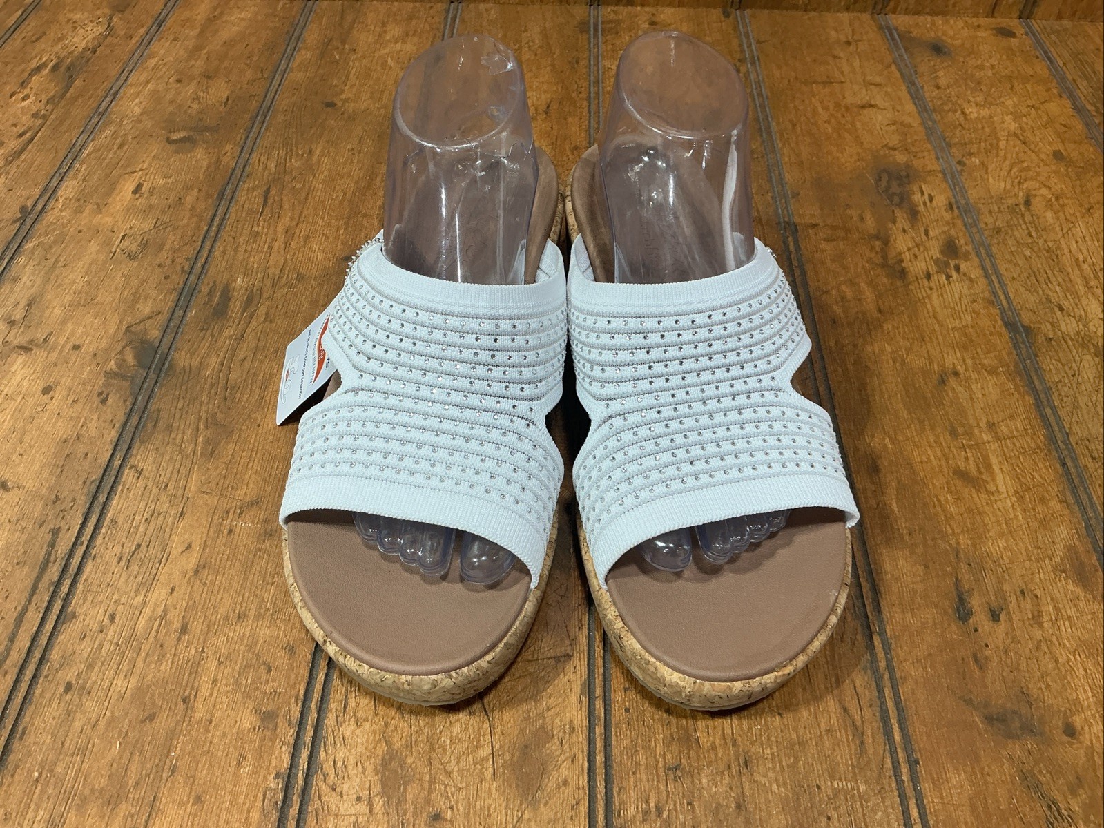 Skechers Womens Arch Fit Always Classy Sandals Slide Wedge Cork White Size 10