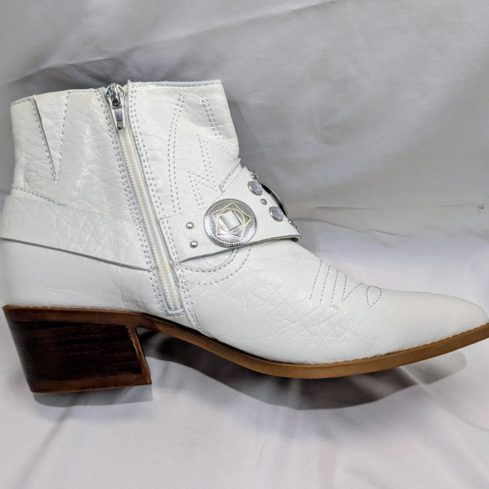Carlos by Carlos Santana Marlene Leather Western Boots White Size 8.5 M NIB