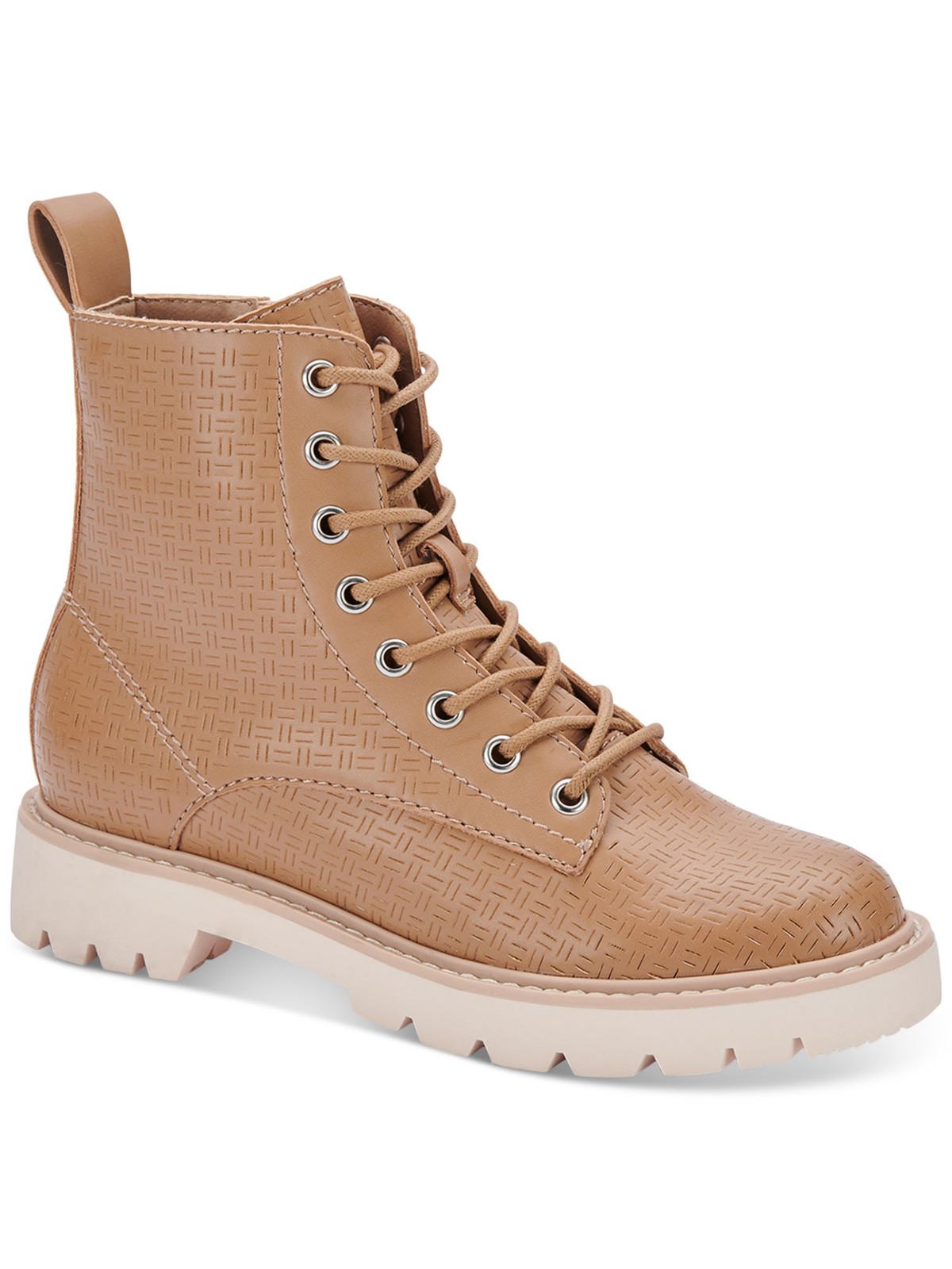 DOLCE VITA Womens Brown 1″ Platform Front Heel Pull-Tab Piker Combat Boots 6.5 M