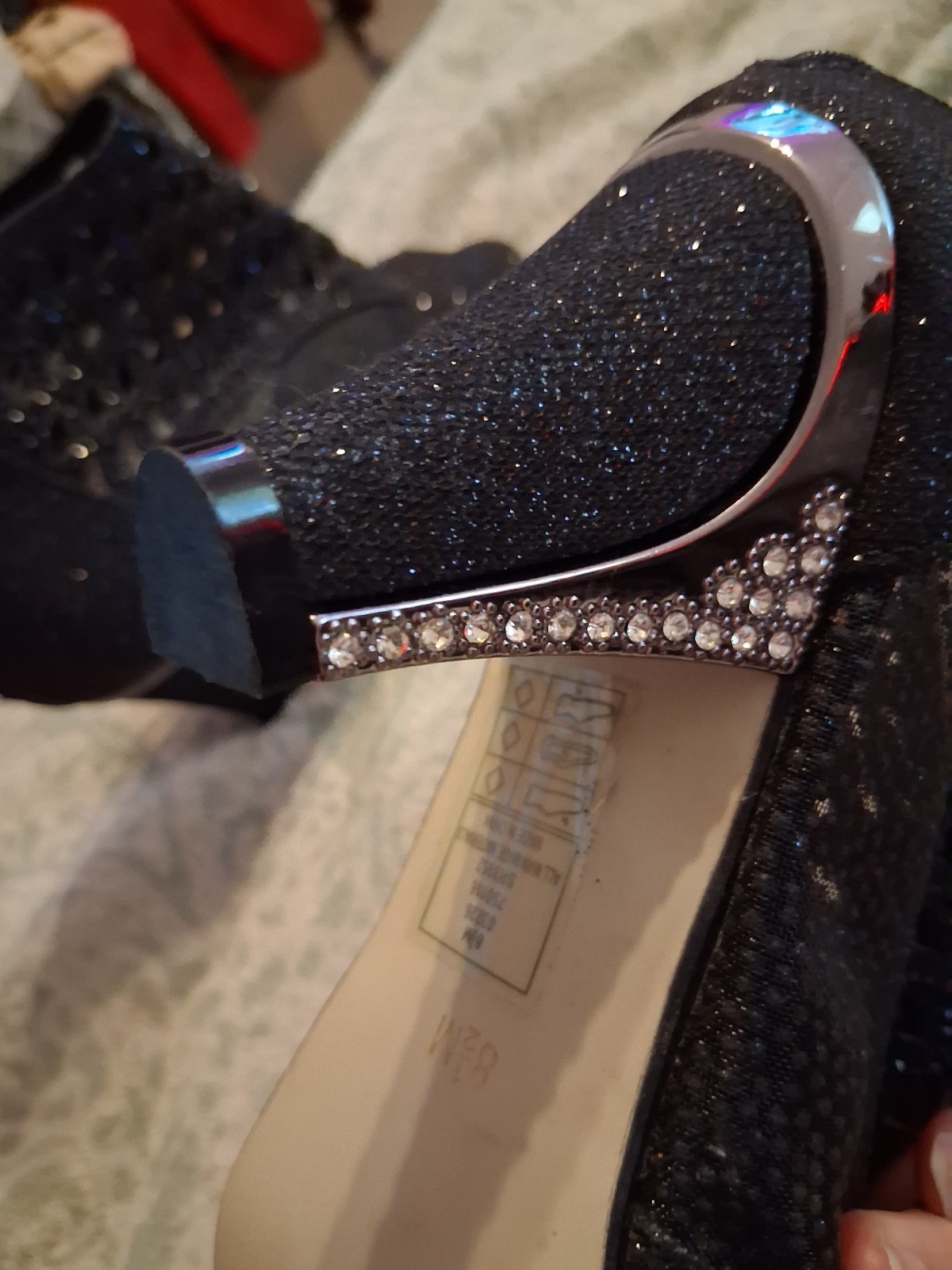 Pierre Dumas Women’s Black Synthetic Open Toe Bootie Zip Block Heel 8.5M