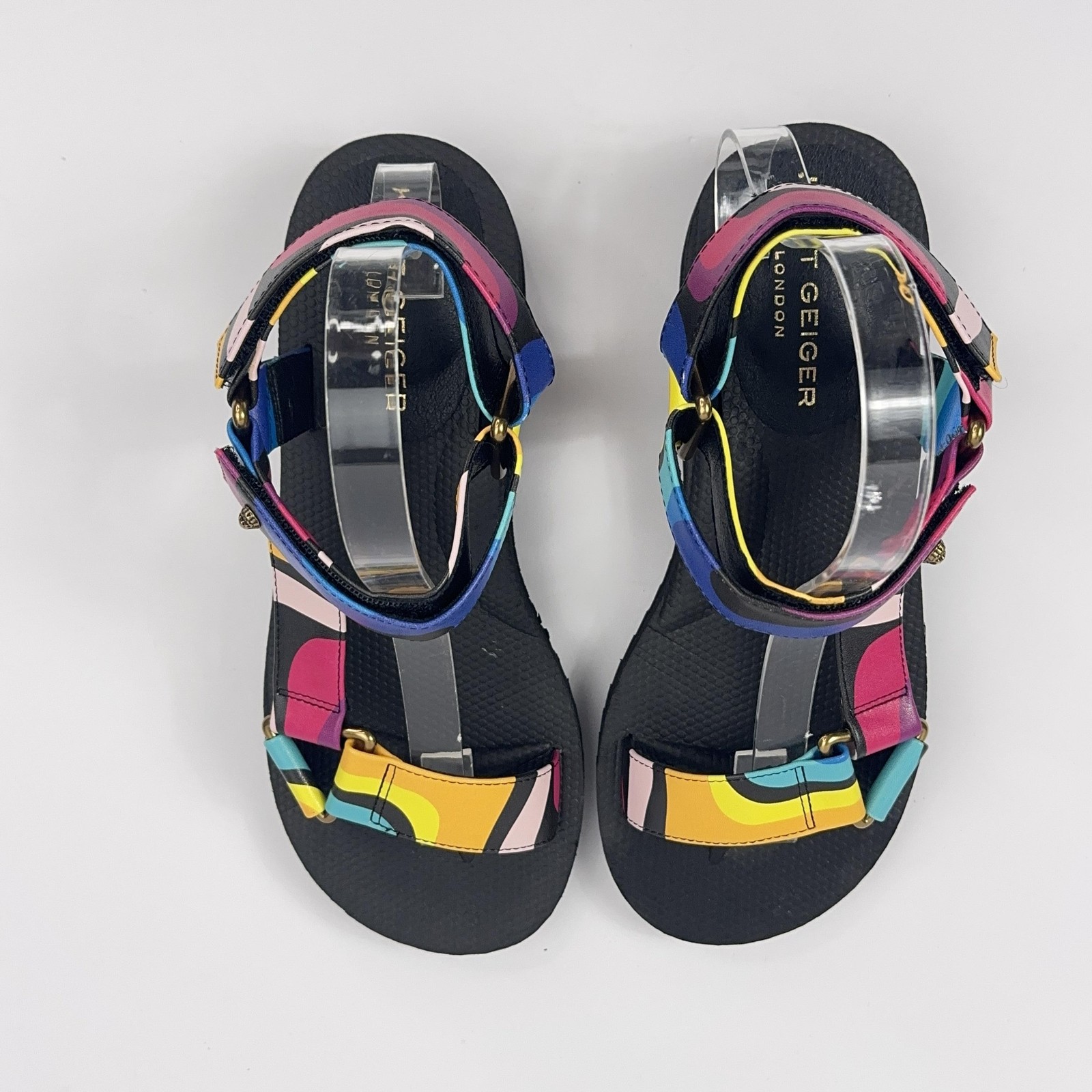 Kurt Geiger London Rio Sandals Womens 8 US/38.5 EU Colorful Strappy Wedge