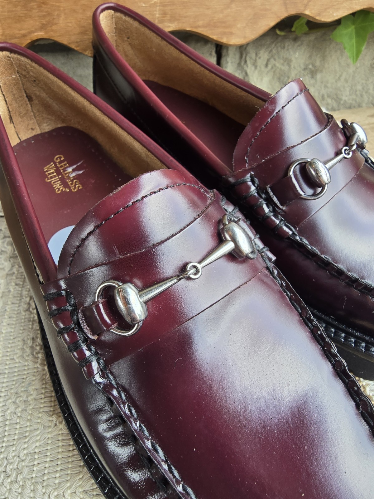 GH Bass WeeJuns Lianna Bit Lug Sole Leather Penny Loafer Shoes Womens Sz 7
