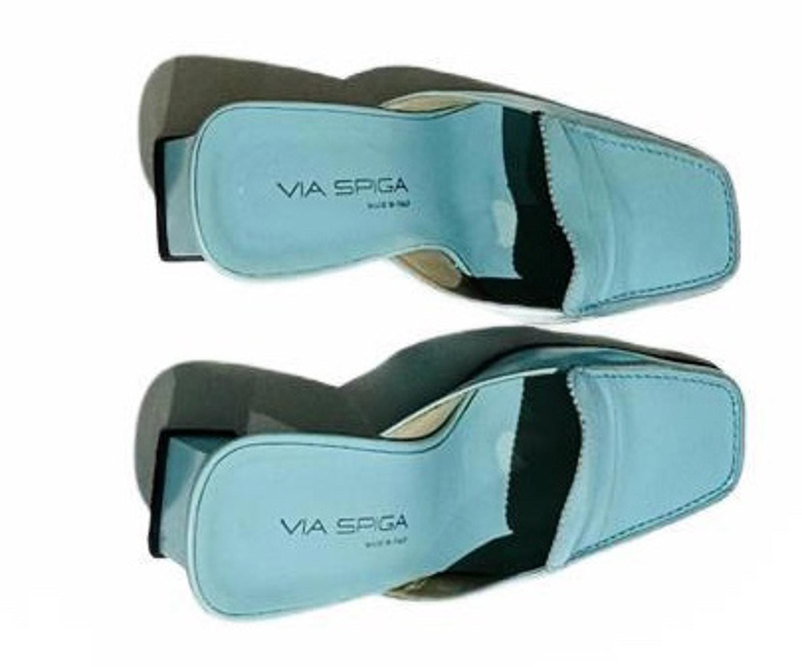 Via Spiga Italian Leather Mules Light Blue Heeled – 8M