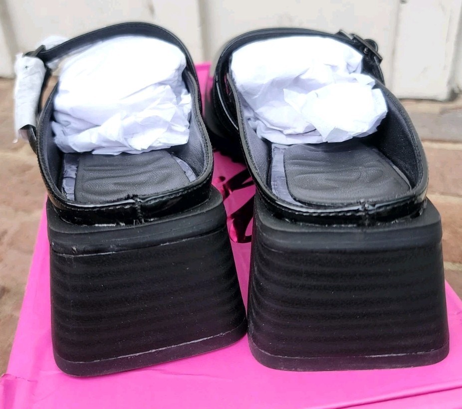 Olivia Miller Women’s Aquarius Slip On Wedge Mule Sandals Shoes, Black, 7M, NEW!