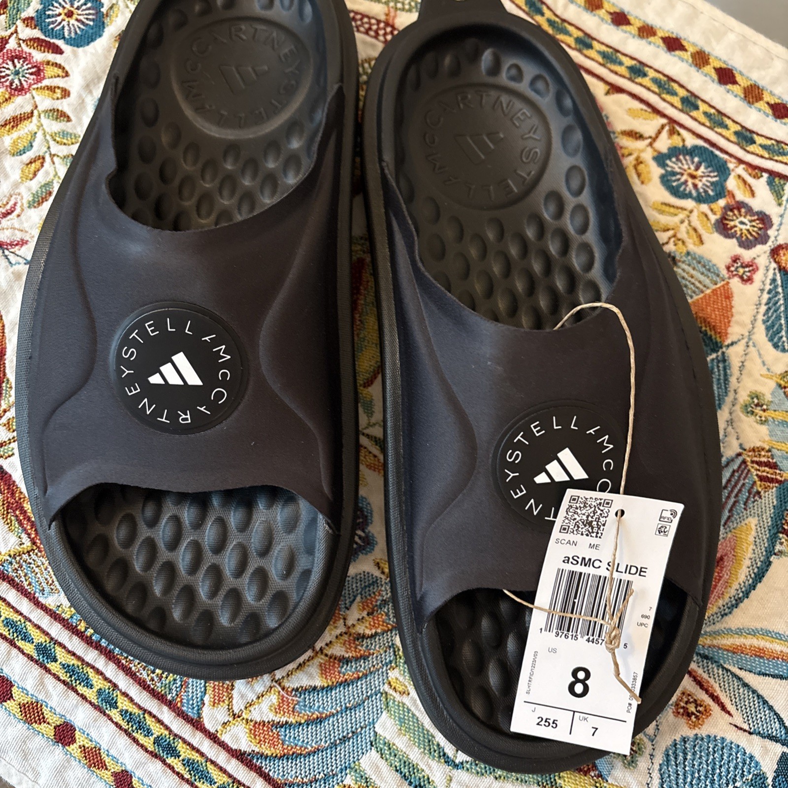 Adidas Stella McCartney Slide Shoes Slippers Core Black (JS0265) Sz 8 Womens NWT