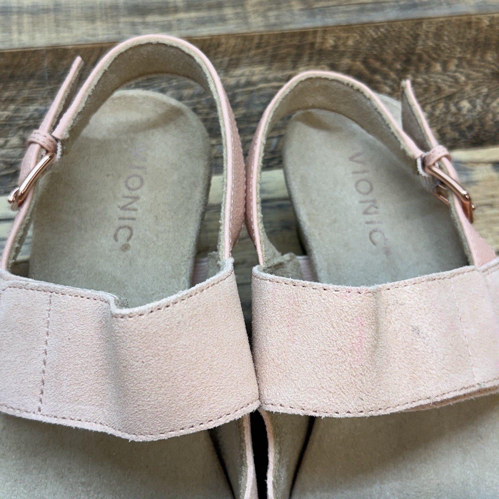 Vionic Marian Women’s Wedge Arch Supportive Sandals Roze Size 9 Buckle Chunky