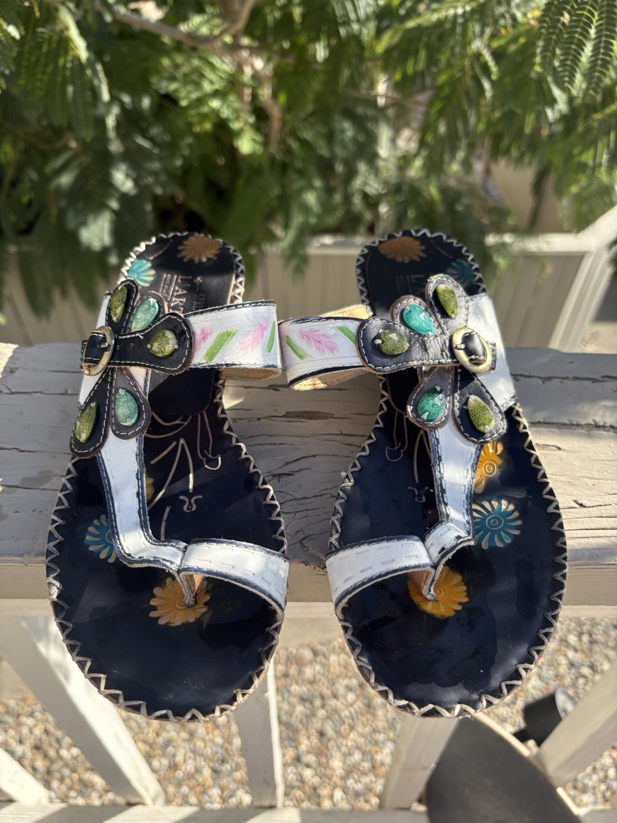 L’ARTISTE SANTORINI SLIDE SANDAL | Bohemian Sandal Wedges |Size 39