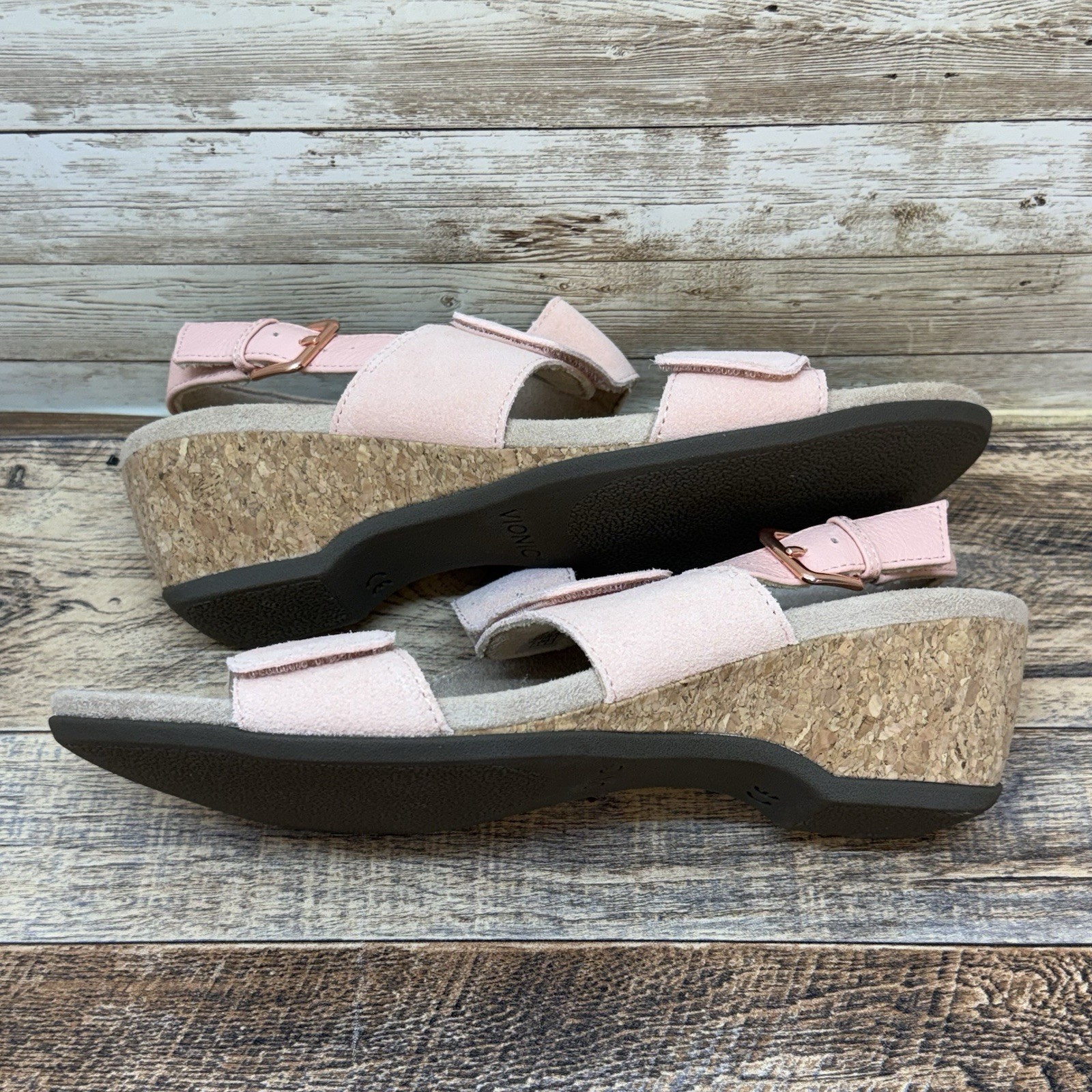 Vionic Marian Women’s Wedge Arch Supportive Sandals Roze Size 9 Buckle Chunky