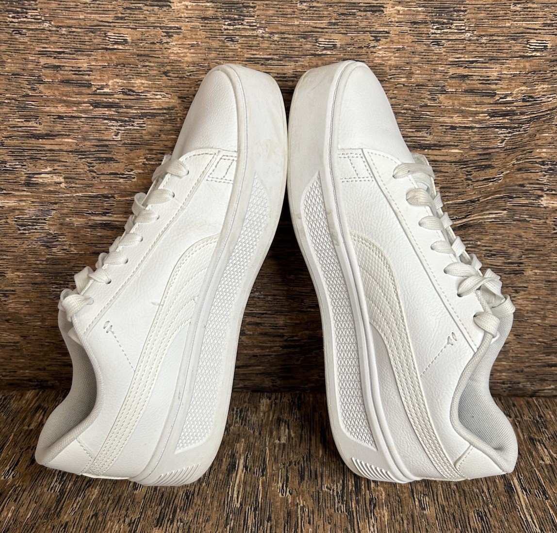 Puma Smash Platform V3 Reptile White Silver Sneakers Shoes Women’s Sz 10