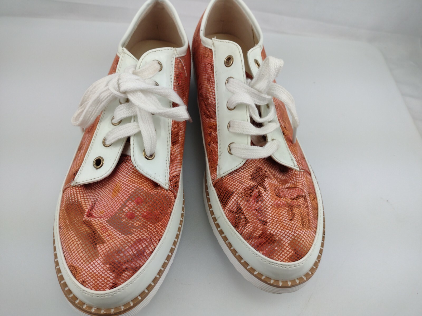 LUYI OBUWI orange shoes Sneakers laces size 9.5/ 40