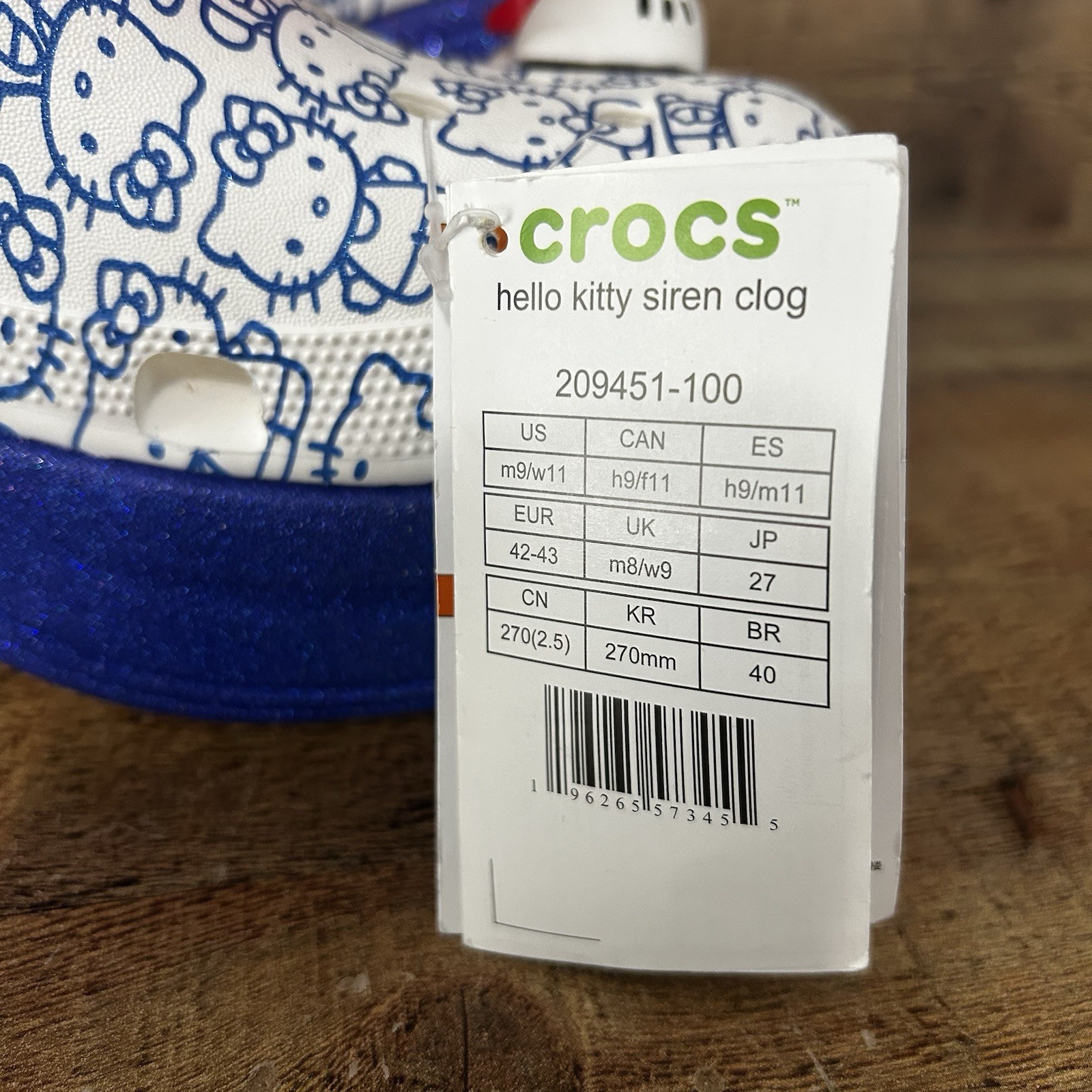 Crocs Hello Kitty Siren Clog Women’s Size 11 Platform Heels 209451-100 NEW