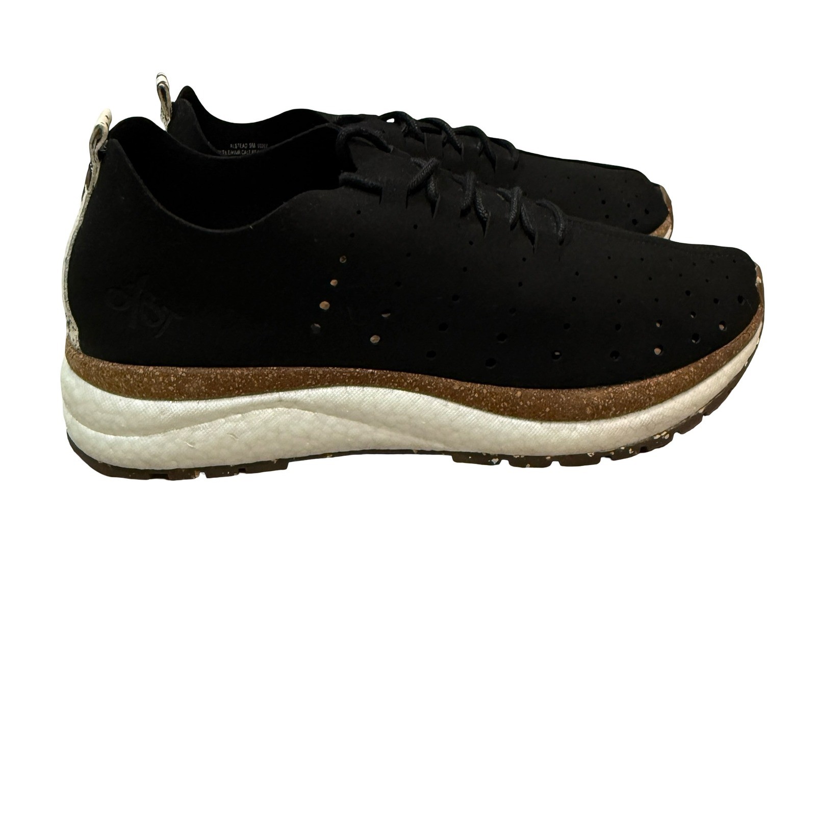 OTBT Alstead Perferated Black Textile Calf Hair Cow Print Sneakers Womens 9M