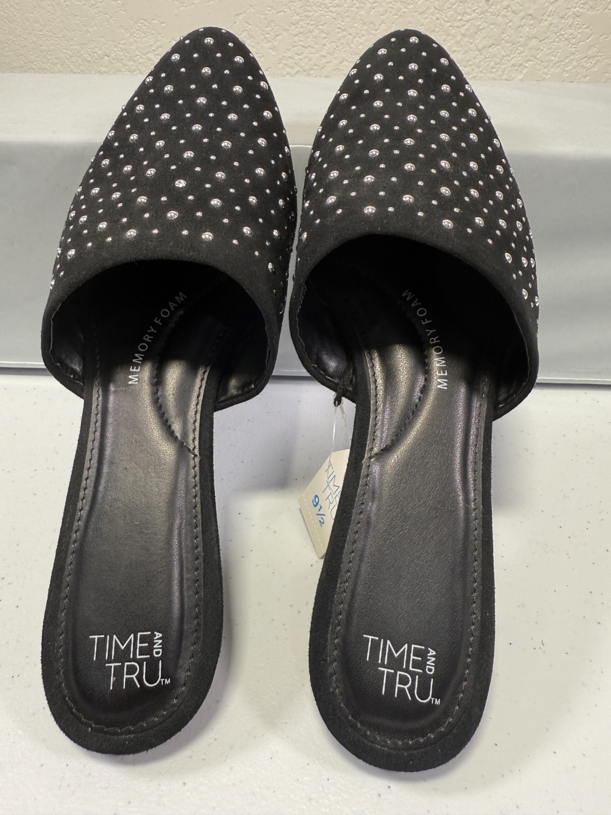 Women’s, Time and Tru Comfort Sandal Denim Blue Slides Flats, Sz 8, (New,W/tags)