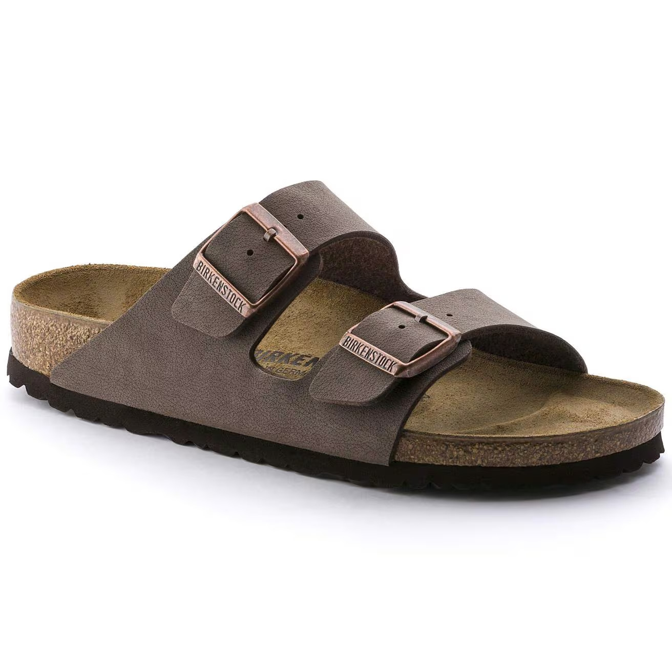 Birkenstock Arizona Mocha/Black Birkibuc Leather Soft Footbed Sandals EU37-45