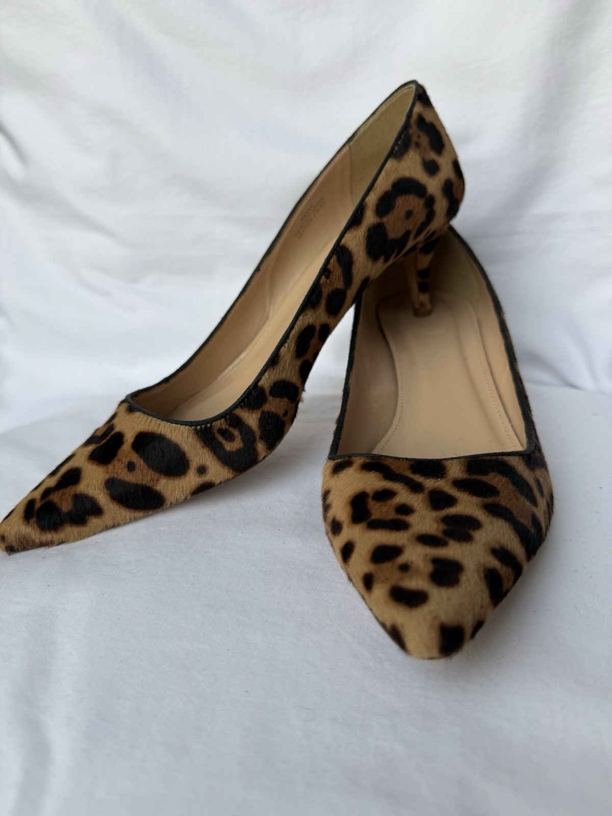 J.CREW Women’s Leopard Calf Hair Pointed Toe Pump Stiletto Slip On 10.5