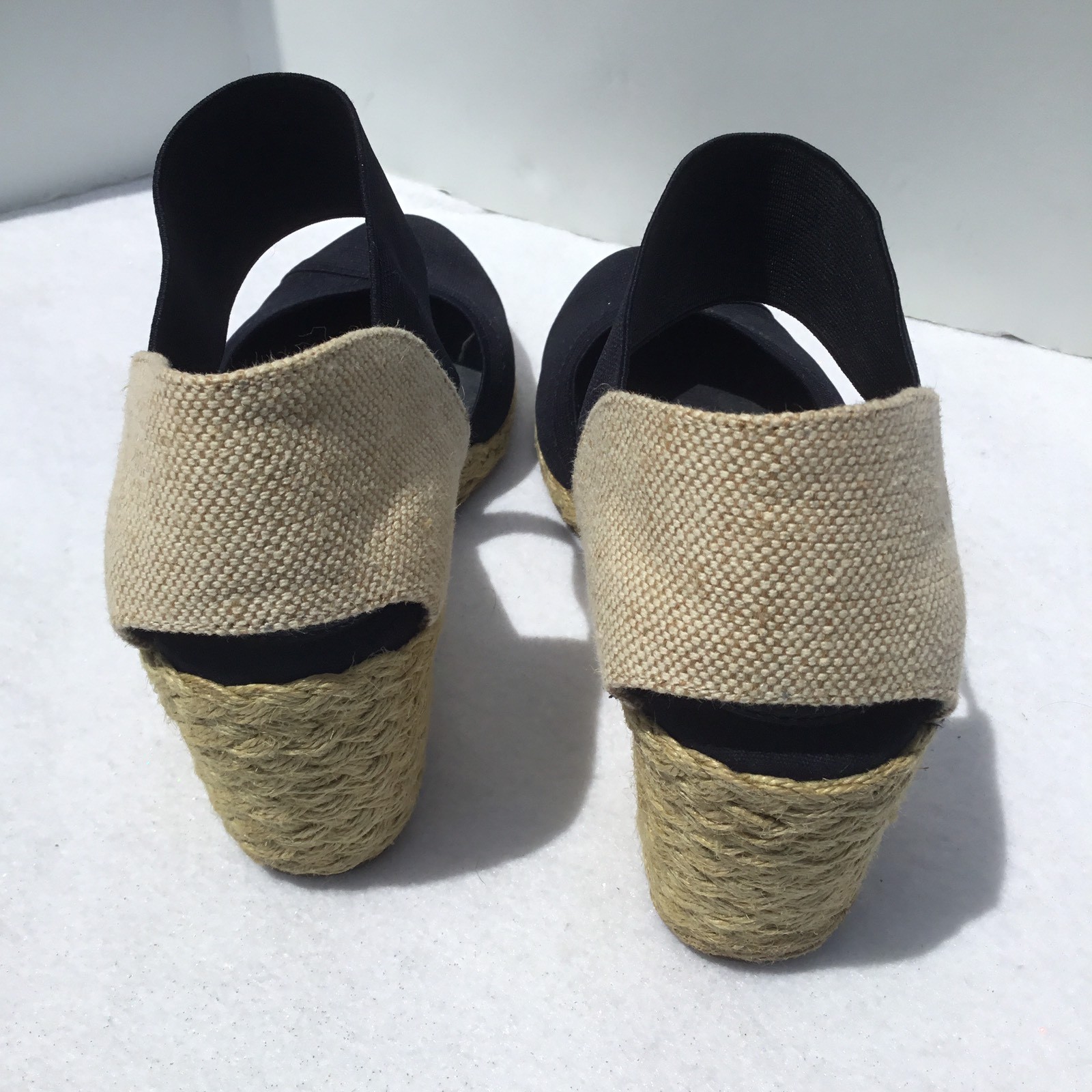 CHAPS Straw Wedge Womans Heel Ankle Strap No Size Measures 9.5″ Long 10″ Insole