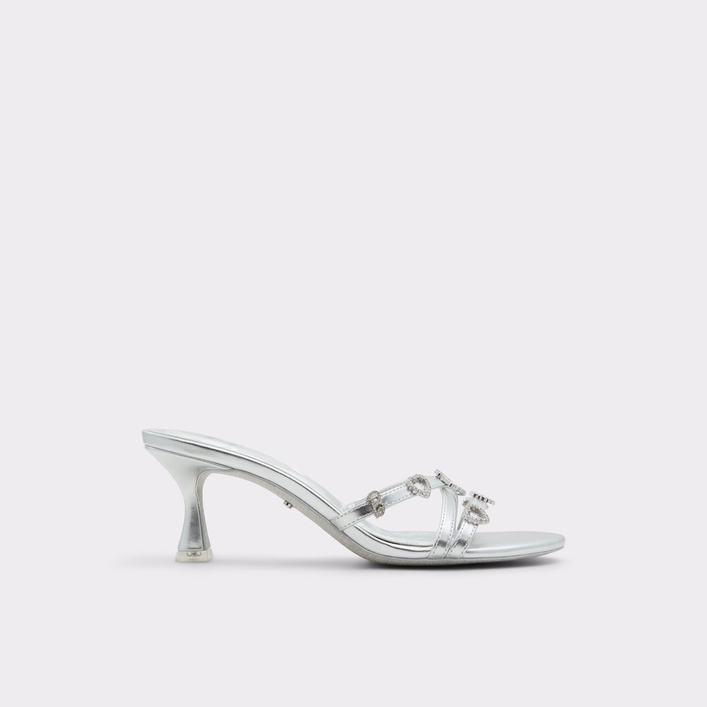 Barbie X Aldo Barbiemule Kitten Heels Silver 5~6~6.5~7~7.5~8~8.5~9~10~11