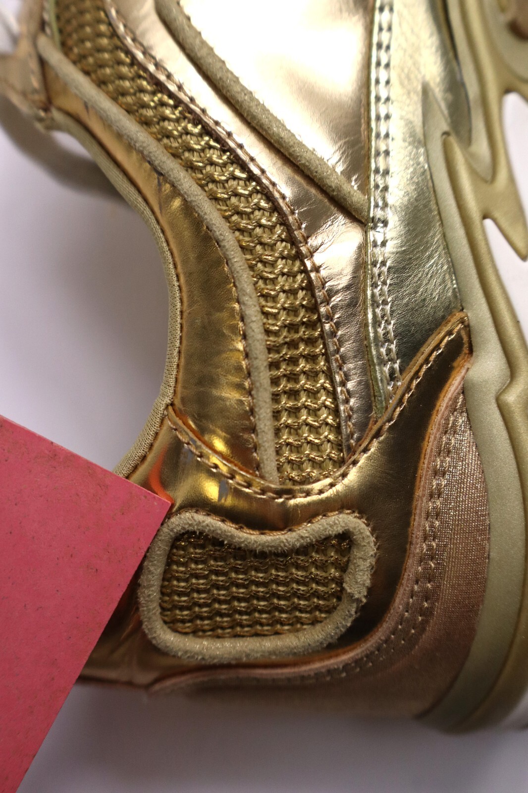 SANDRO Flame Sneakers Women’s EU 40 / UK 6.5 Leather Gold Tone Almond Toe