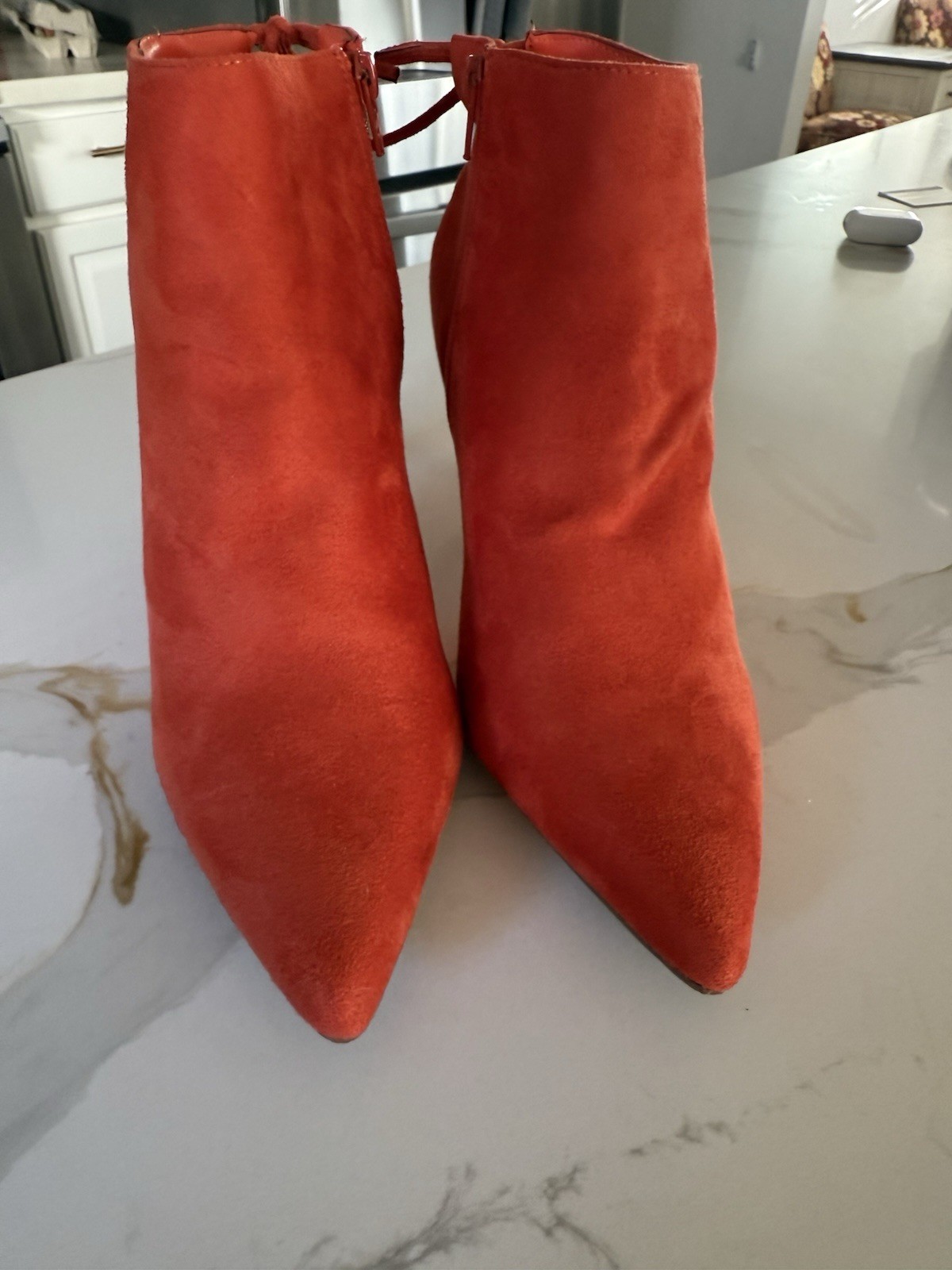 Burnt Orange Booties, Preowed-excellent Condition, Size 11.