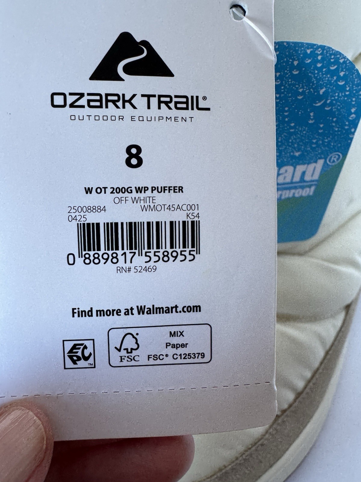 OZARK TRAIL WOMENS SZ 8M SNOW BOOTS, 3M THINSULATE, PULL ON, NEW, RETAIL $50