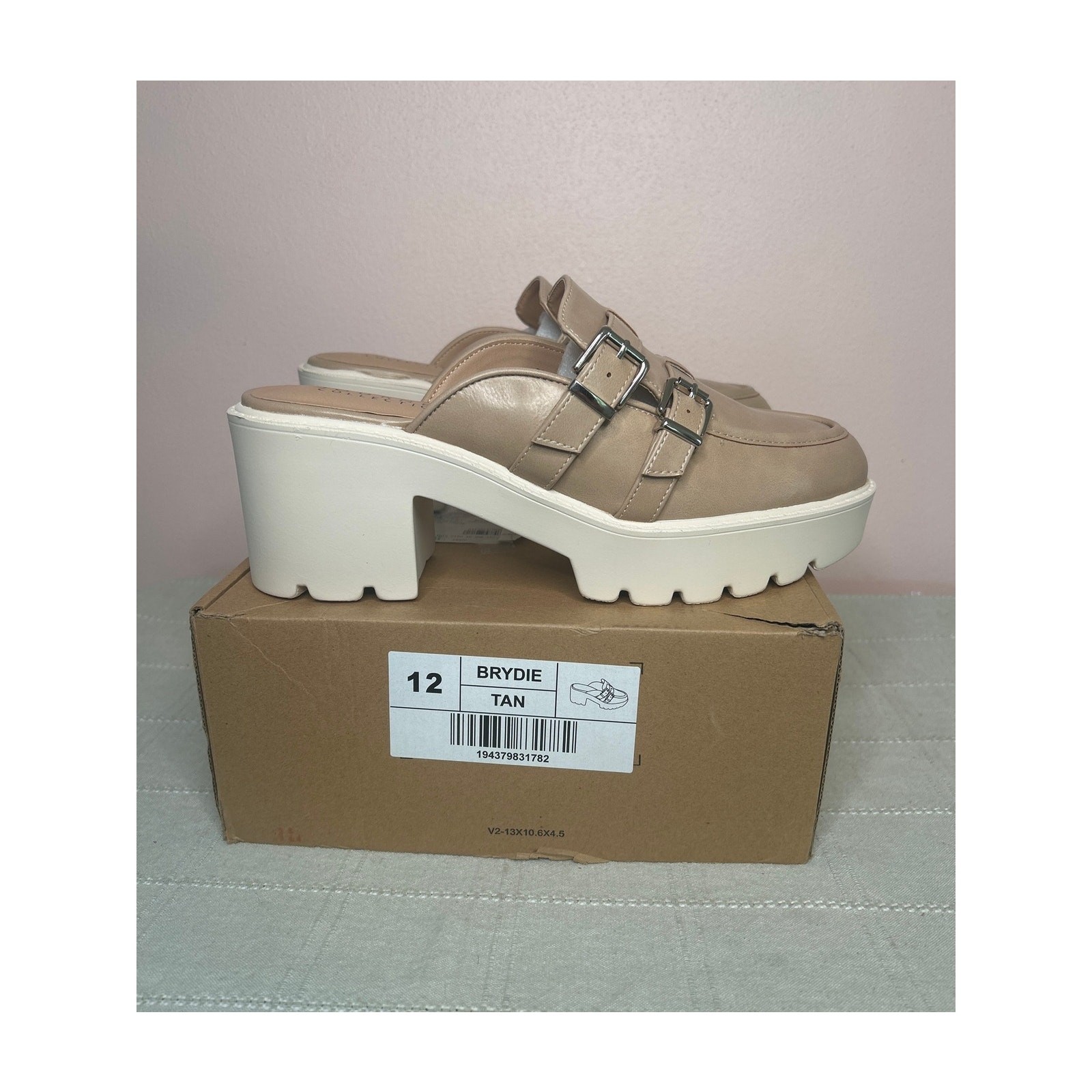 Journee Collection Brydie Women’s Tan Platform Mule Pump Tru Comfort Foam Sz 12