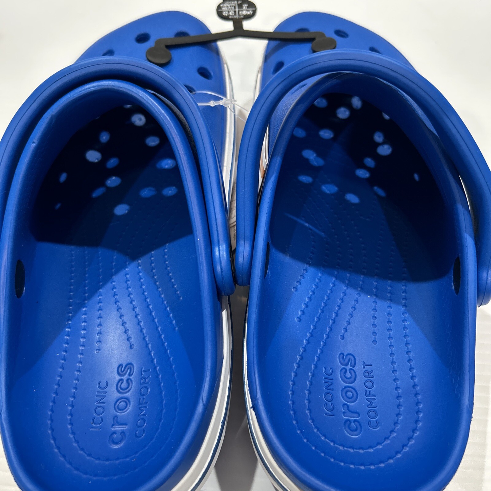 Crocs Croc Baya Band Blue Slip On Clogs Men’s 9 Women’s 11 Iconic Comfort Shoes