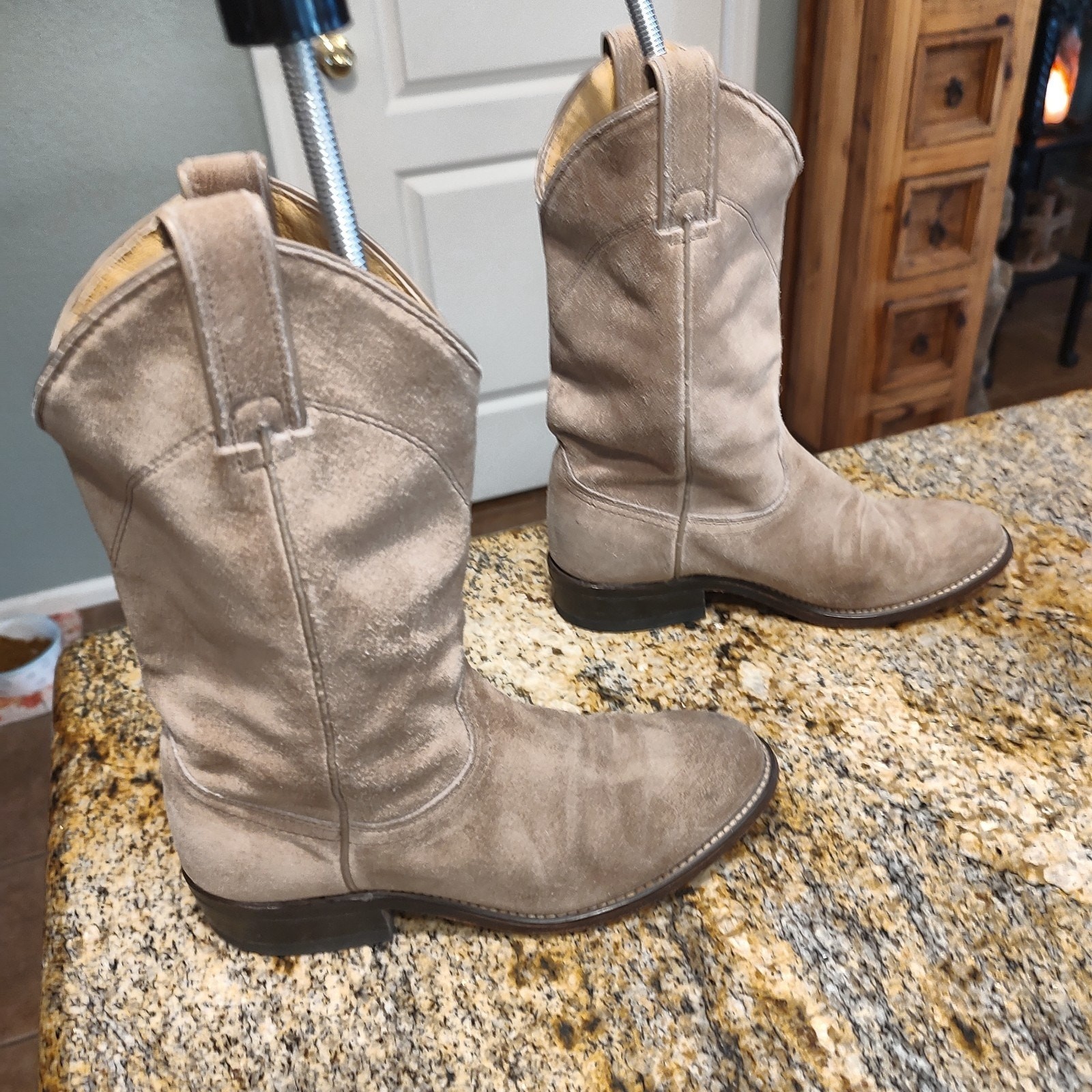 Wrangler Suede Western Boots Size 6M Model 4963 Made in USA
