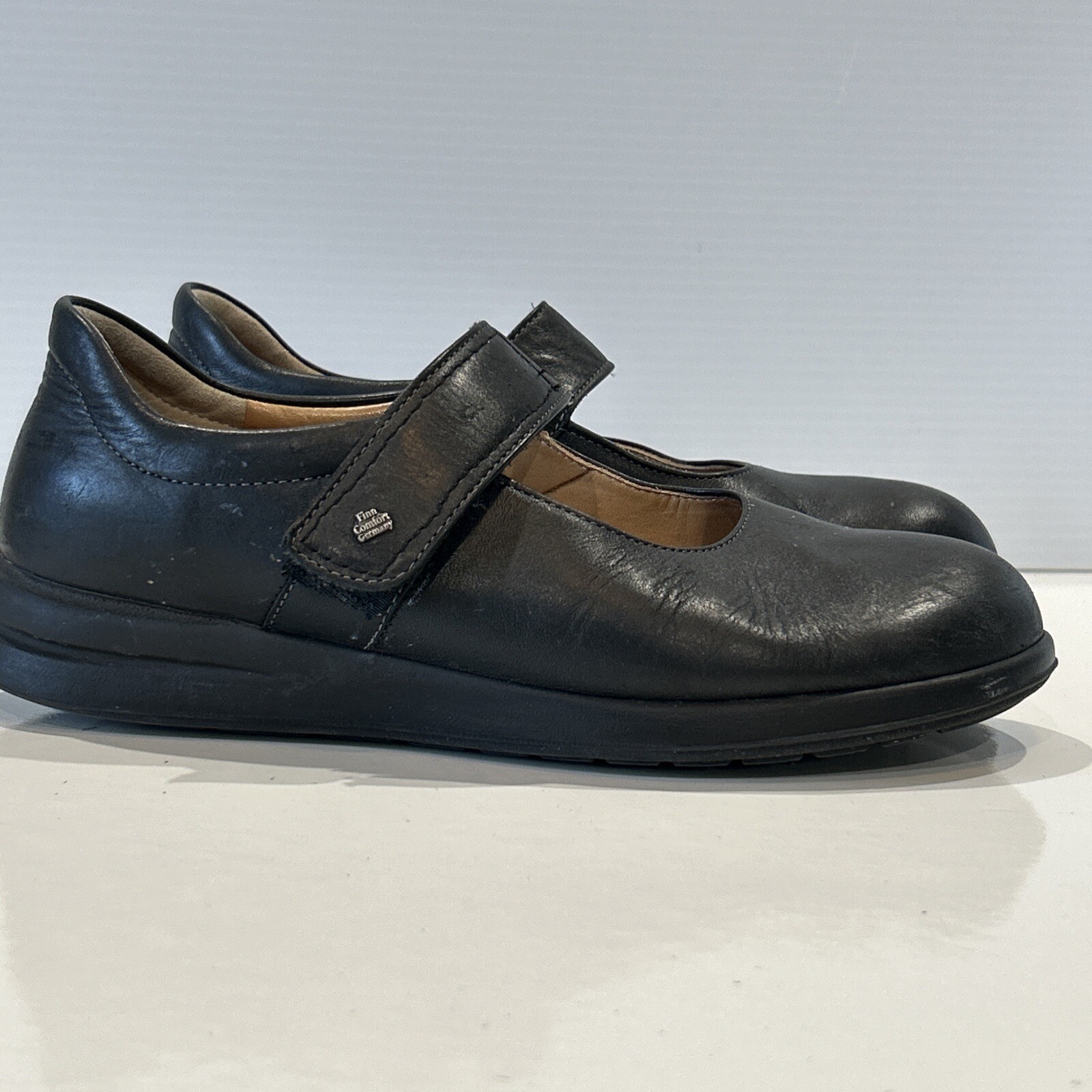 Finn Comfort Germany Black Leather Strap Mary Jane Shoes Women’s UK 7 US Size 9