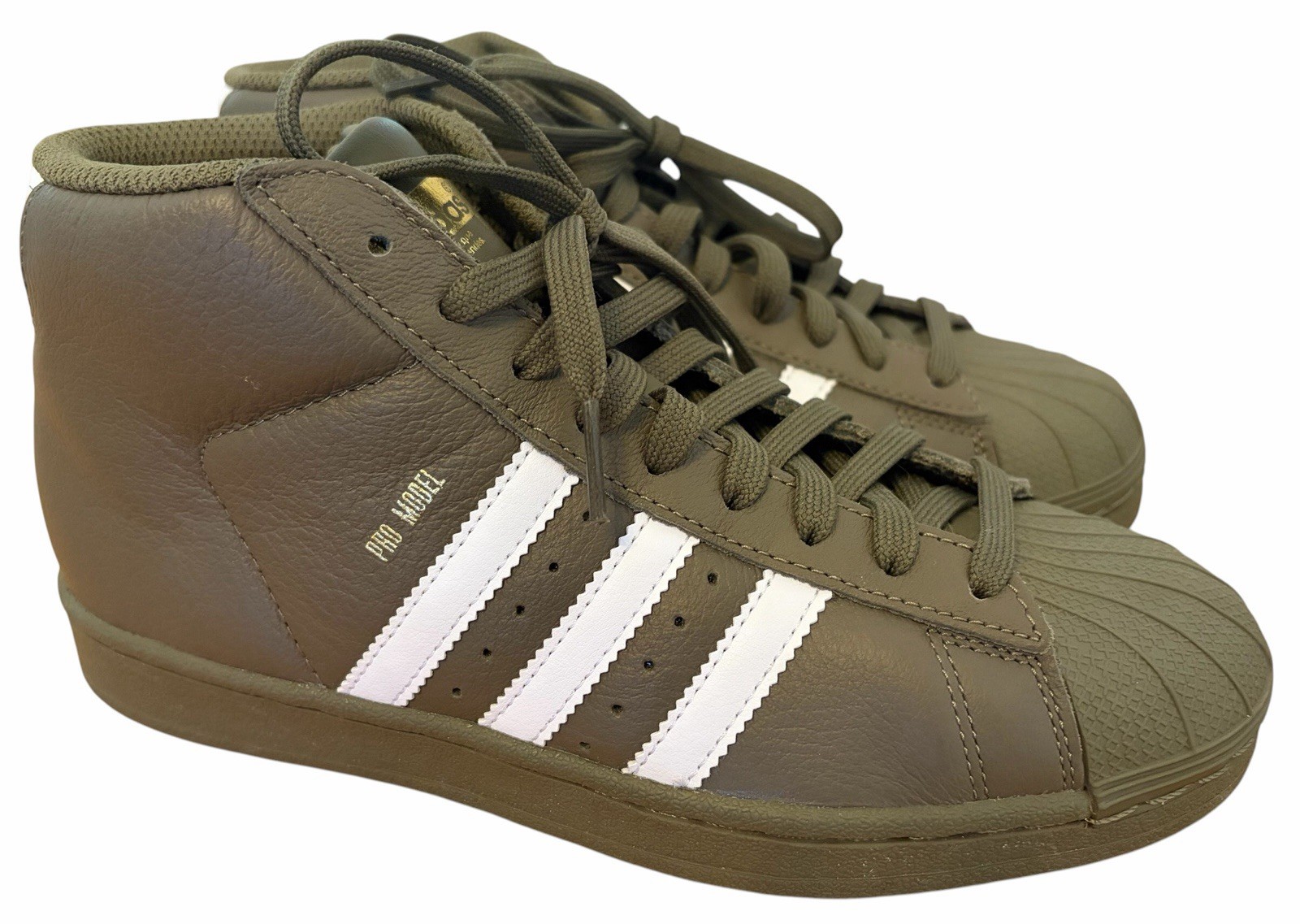 Adidas Pro Model Olive Green Shell Toe Mens 4.5/Youths 4.5/Womens 6/Uk 4
