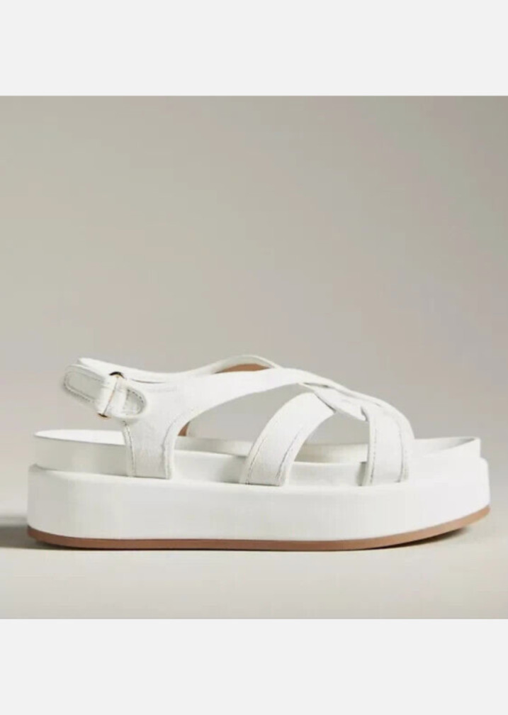 Anthropologie Silent D Pure Platform Sandals White SZ EU 36/US 5.5 New with Box