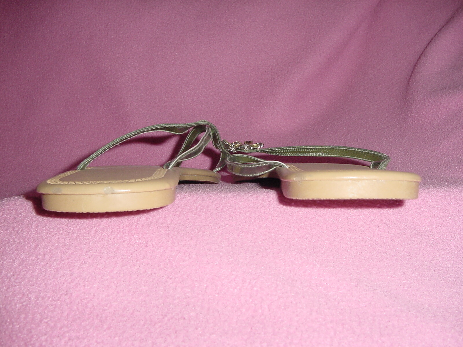 Metallic Glitter Thong Flop Sandal Gems GREEN or GRAY/SILVER XL 11-12 FREE SHIP