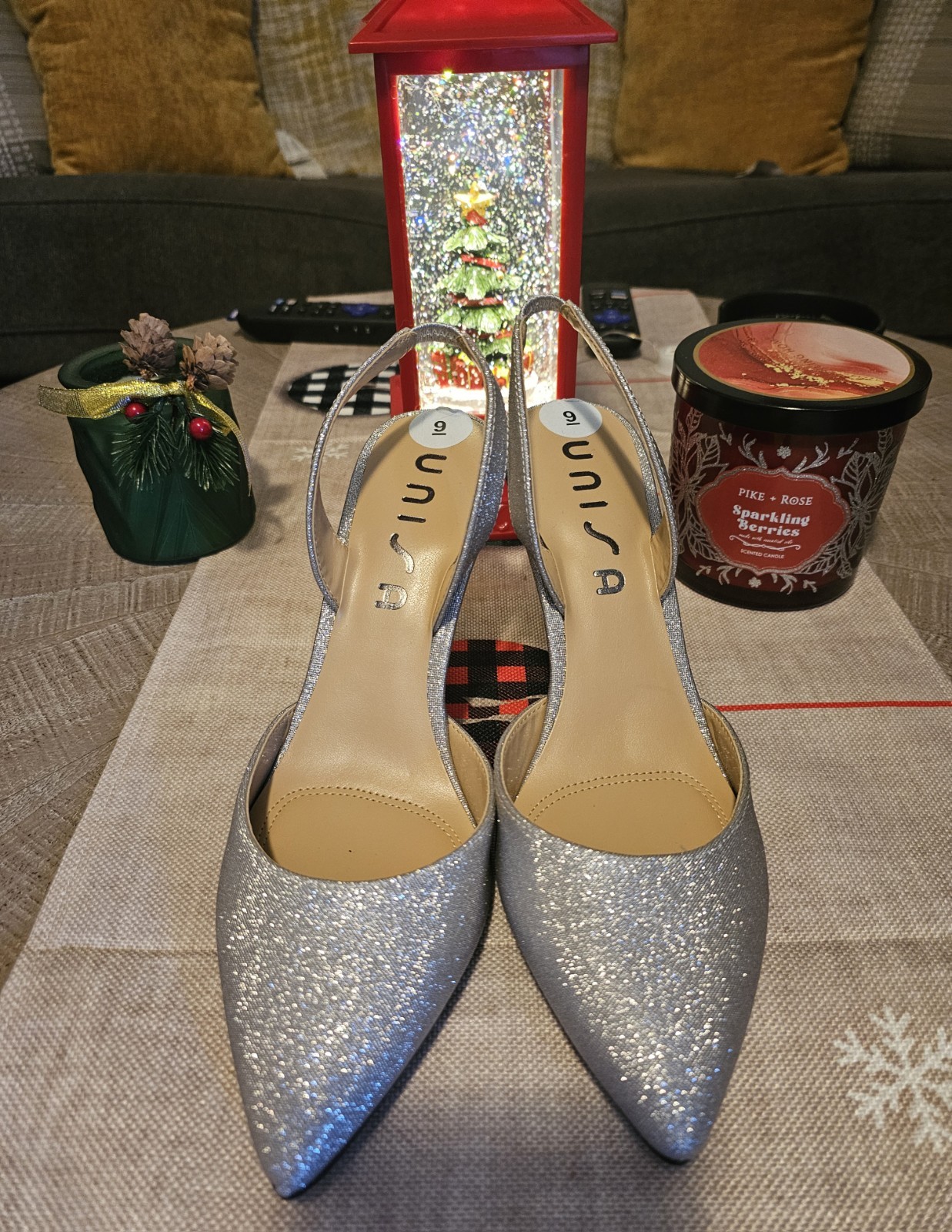 Silver High Heel Shoes Sparkly