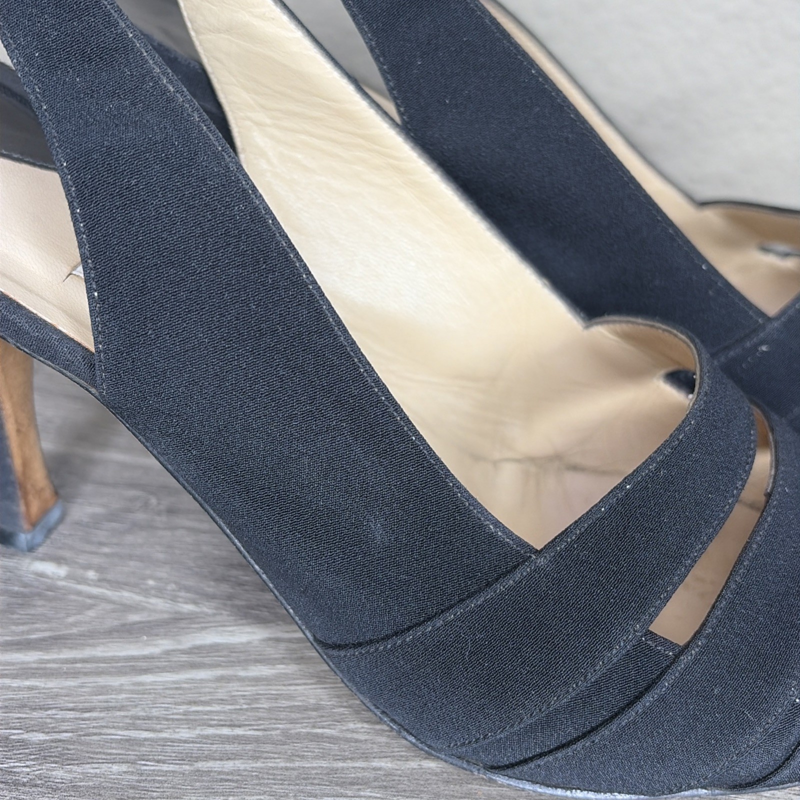Manolo Blahnik Women’s Black Slingback Pump Cutout Detail Size 38 Vintage Italy