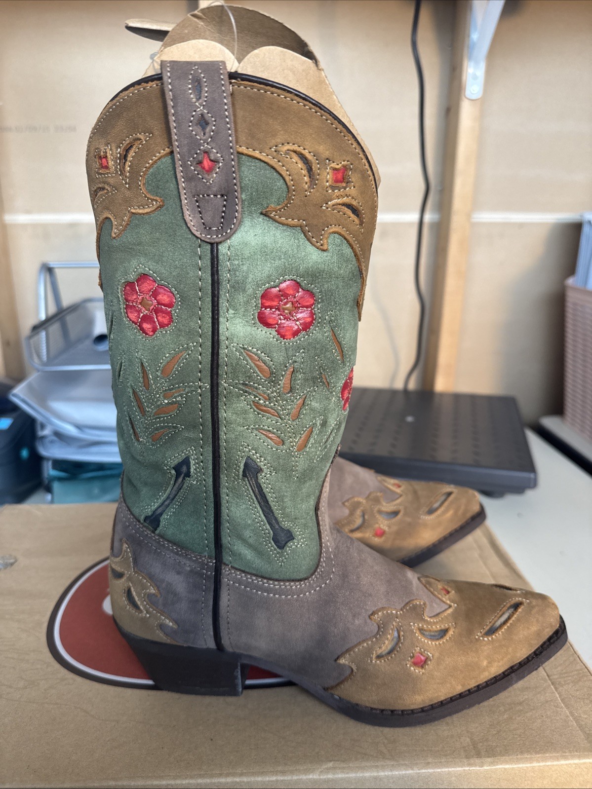 PICK SIZE – Laredo 52138 Womens Brown/Teal Miss Kate Cowboy Boot
