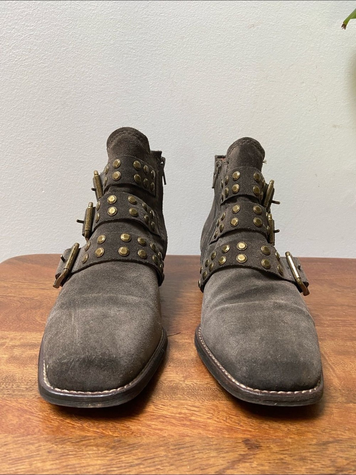 Zodiac Adele Suede Studded Buckle Ankle Boots