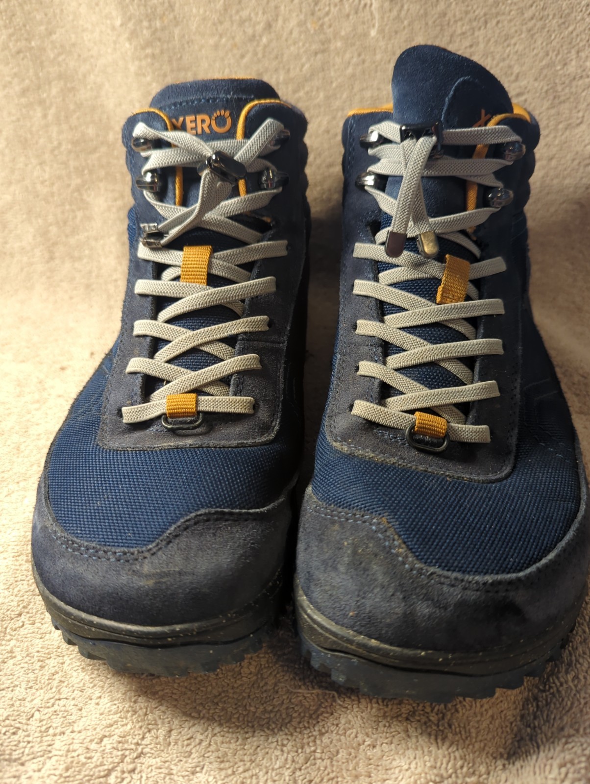 Xero Shoes Ridgeway Waterproof Hiking Boots Trail Womens Size 9.5 Blue Yellow