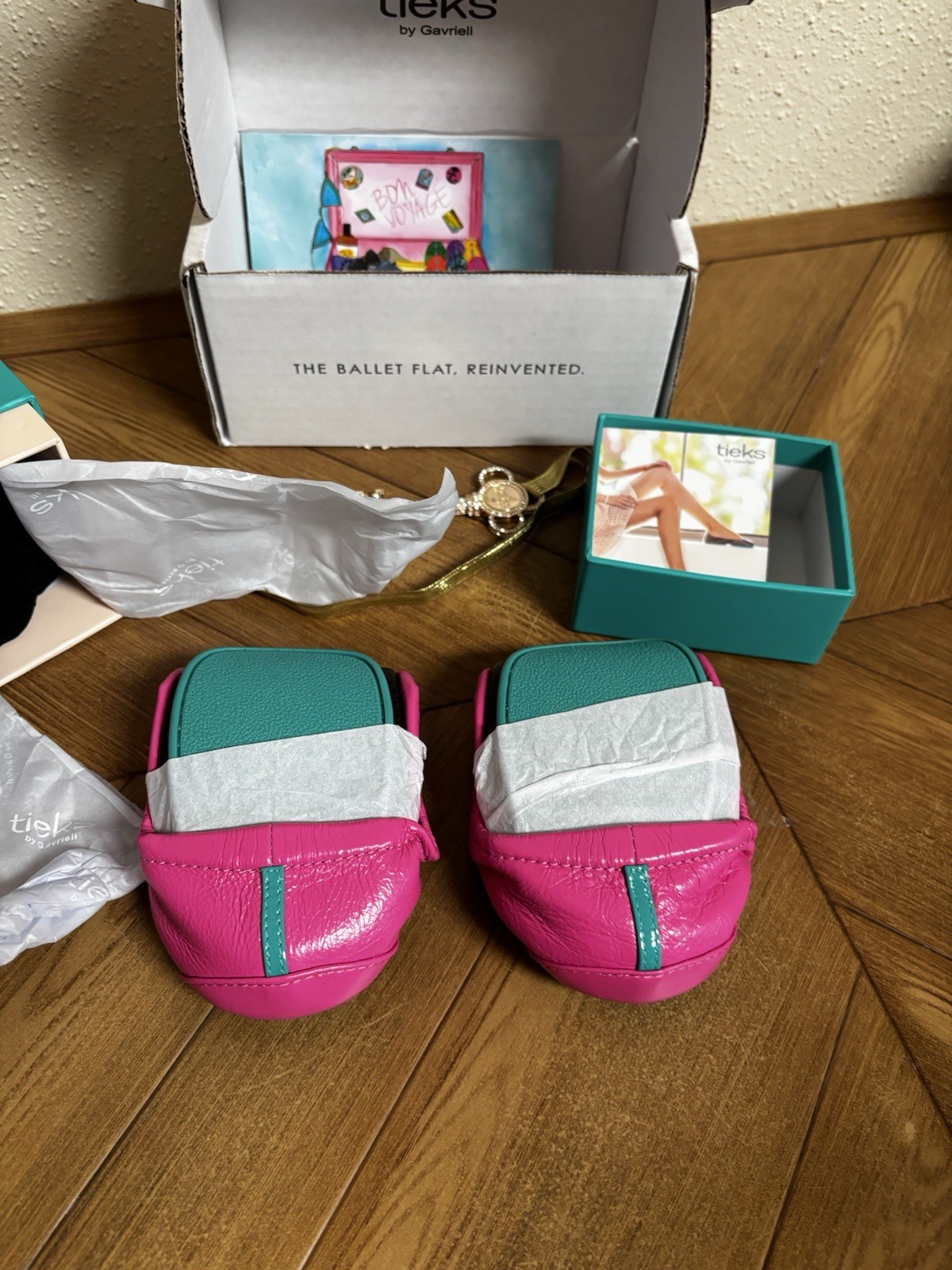 Tieks Malibu Pink Leather Ballet Flat Shoes Size 7 NIB Vault Limited Edition
