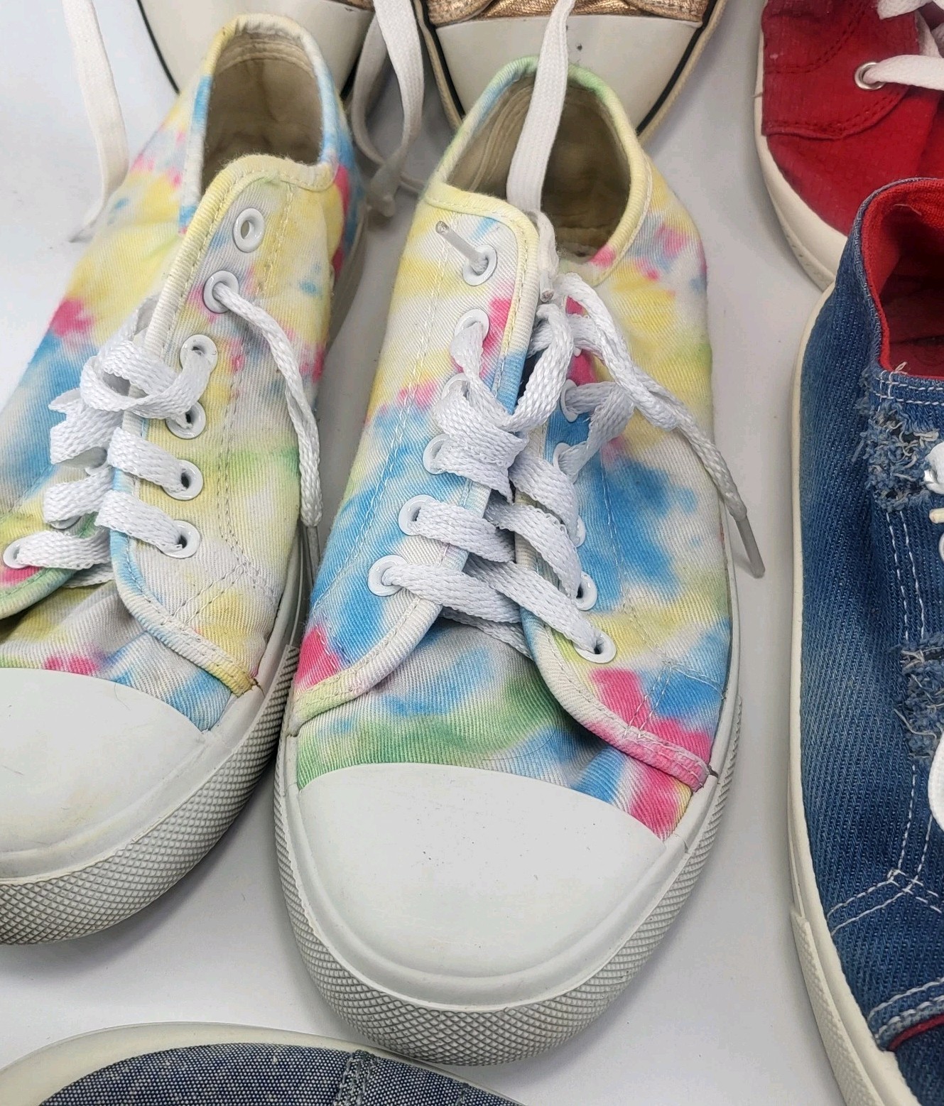 Lot 5 Pairs Canvas Sneakers Shoes Size 9 9.5 Womens Compare 2 Converse All Stars