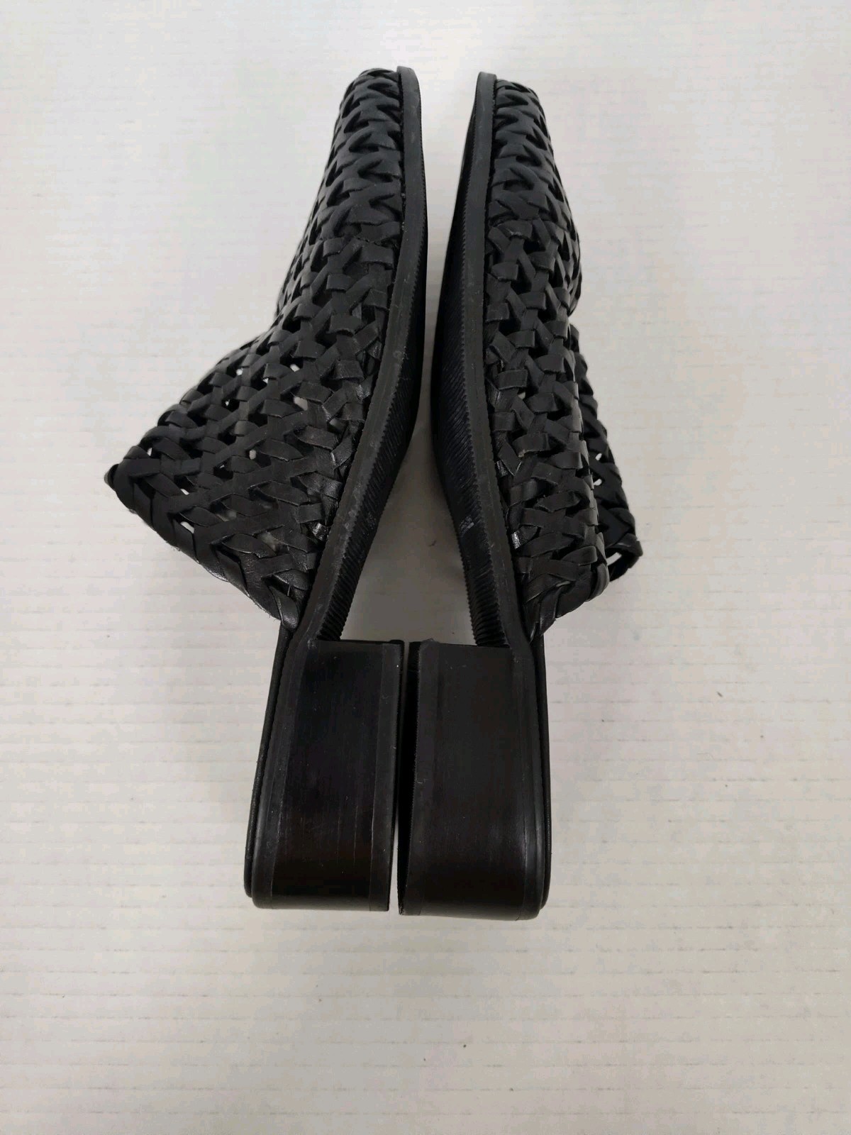 Paradox Black Leather Woven Slide Sandals Women’s Size 9.5 Shoes Made In Brazil