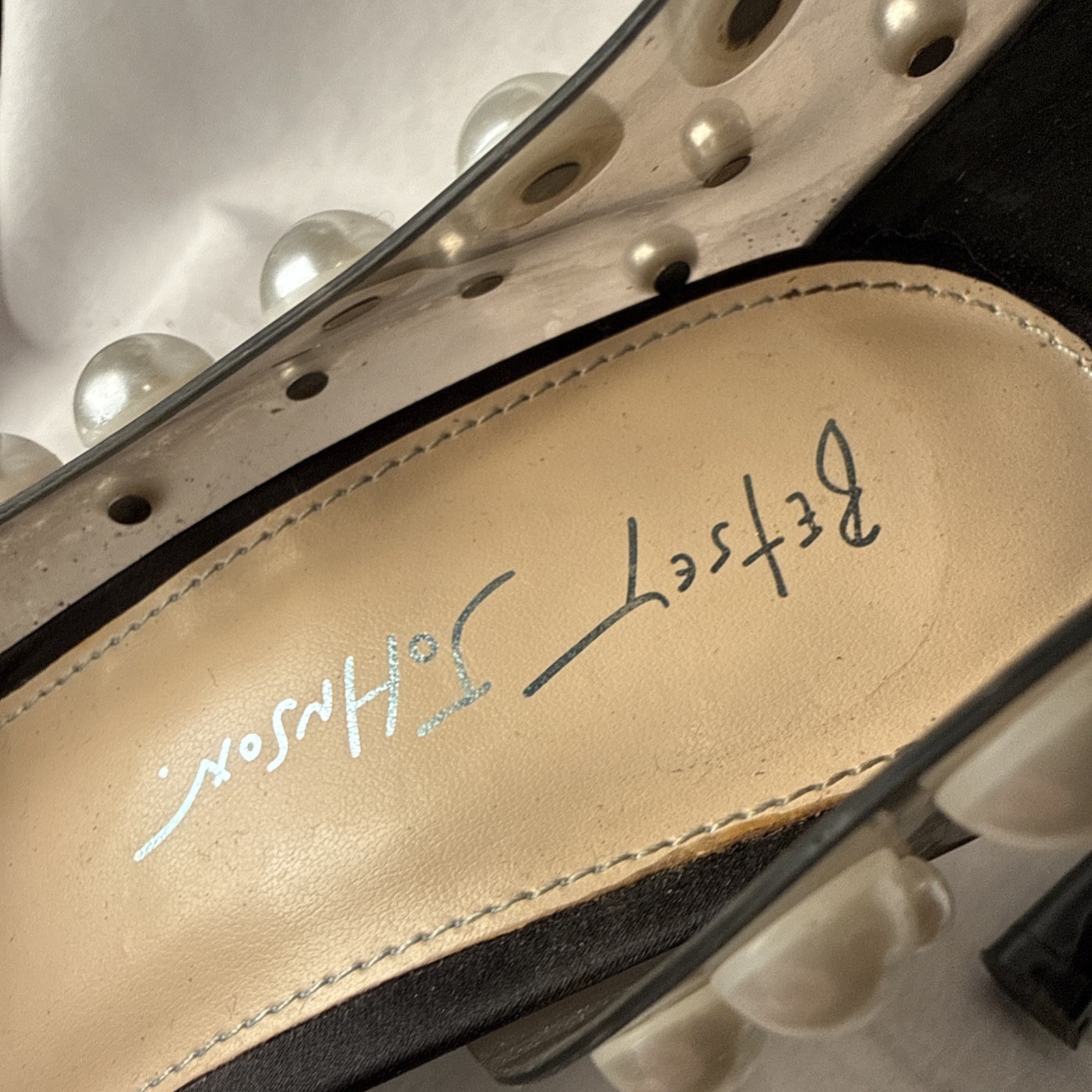 Betsey Johnson Pearl Studded Heels, Size 8.5 Sb Halo