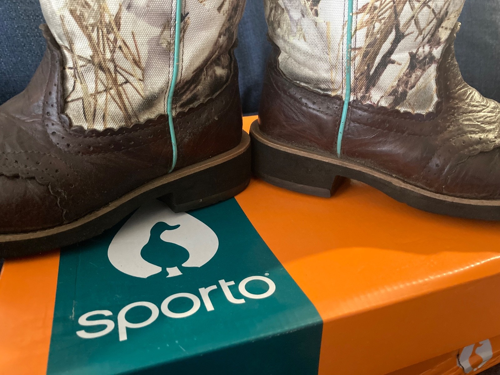 Ariat True Timber Fatboy Booties Snow Camo Leather Short Cowboy Boots Size 7B